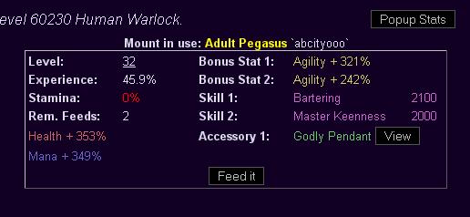 A mounted Pegasus pet